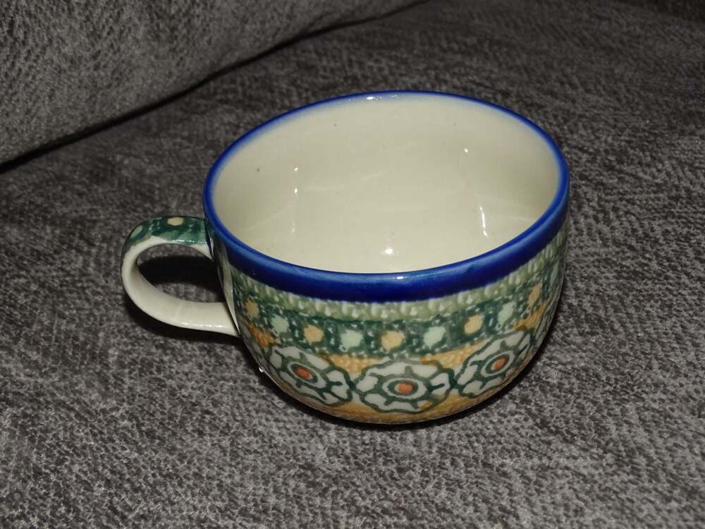 Ceramika Artystyczna Polish Pottery Tea Set with Teapot, Cup, and Saucer